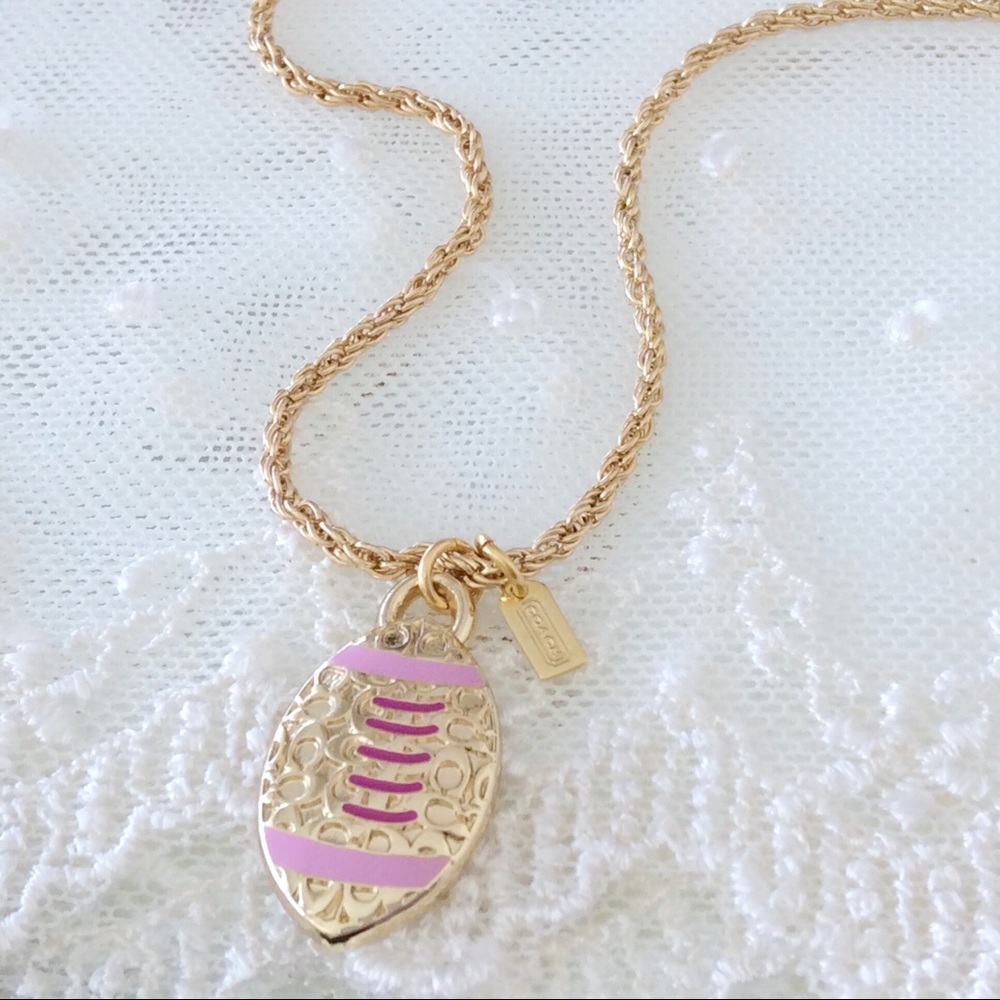Coach Cheerleader Signature Football Necklace